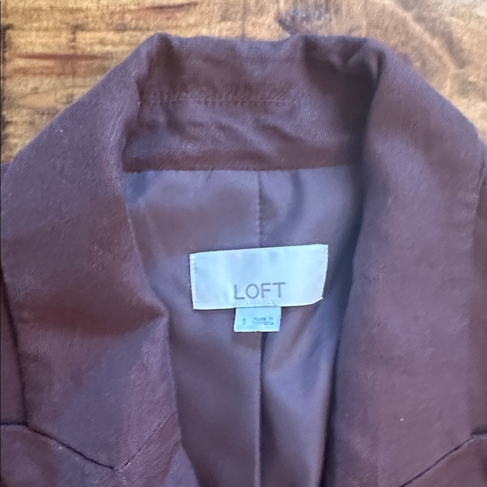 LOFT Chocolate Brown Sleeveless Blazer Vest - Picture 4 of 13